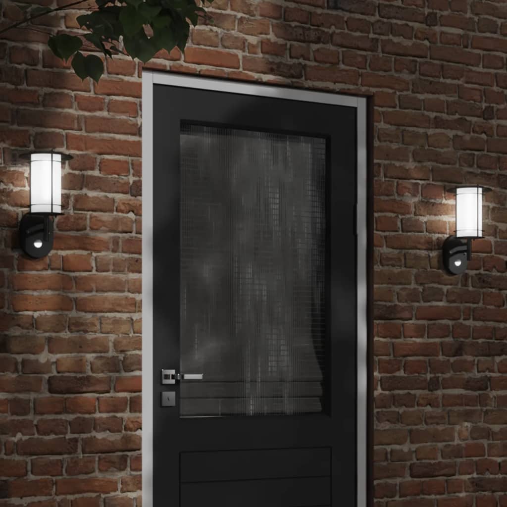 Vidaxl Außenwandlampe mit Sensor Edelstahl schwarz
