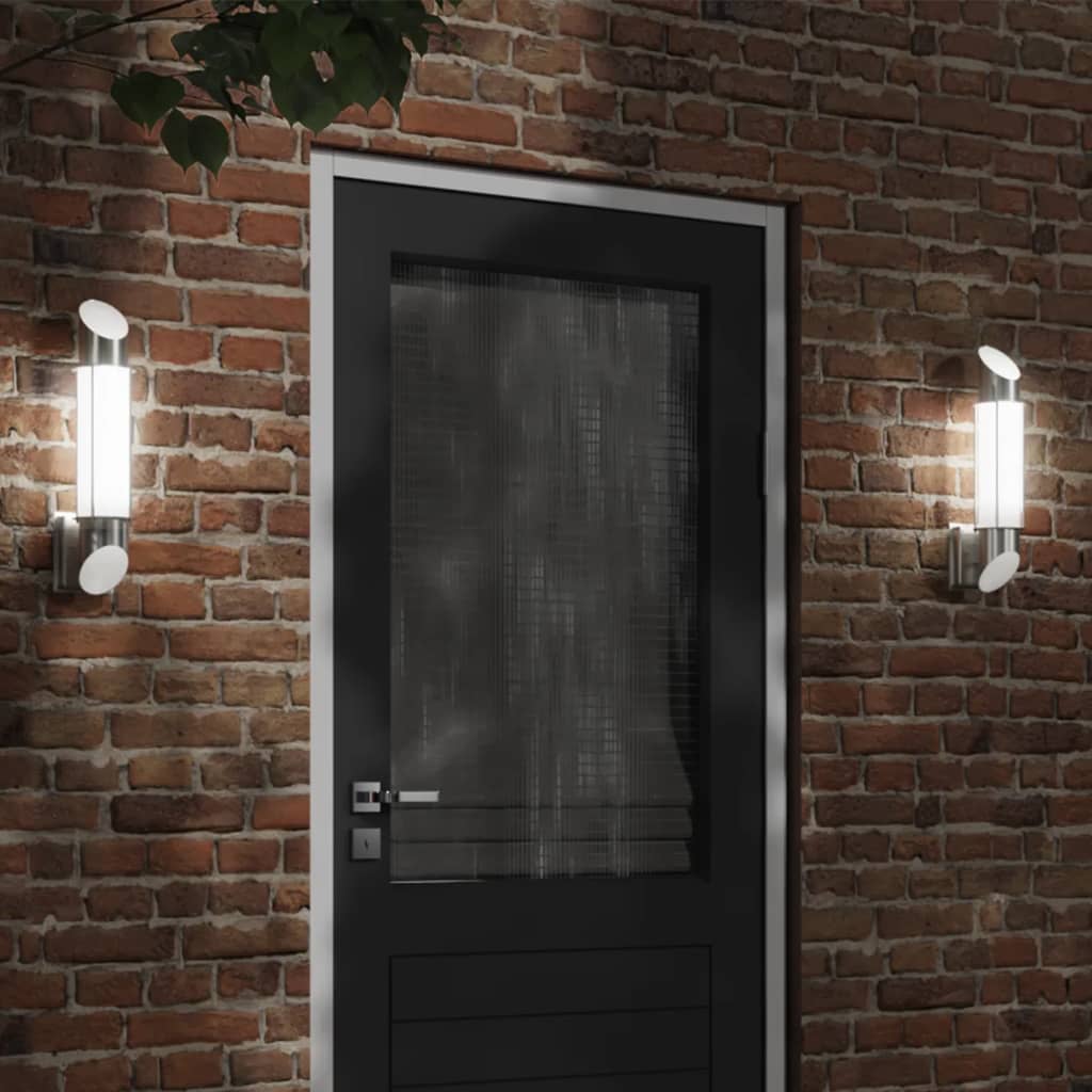 Vidaxl Außenwandlampe Edelstahl Silber gefärbt