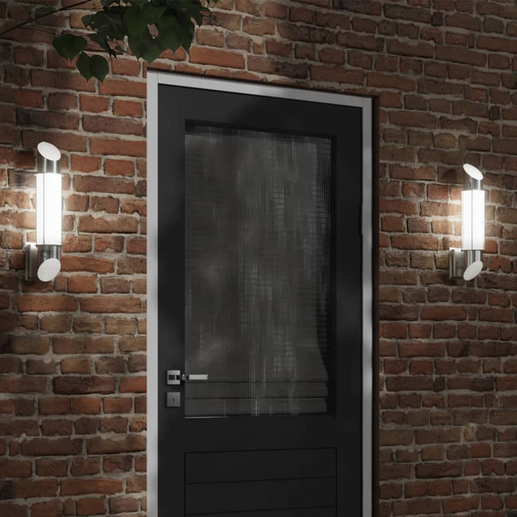 Vidaxl Außenwandlampe Edelstahl Silber gefärbt