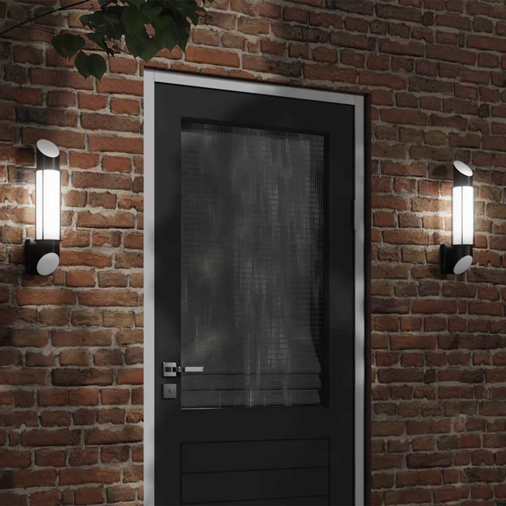 Vidaxl Außenwandlampe Edelstahl schwarz schwarz