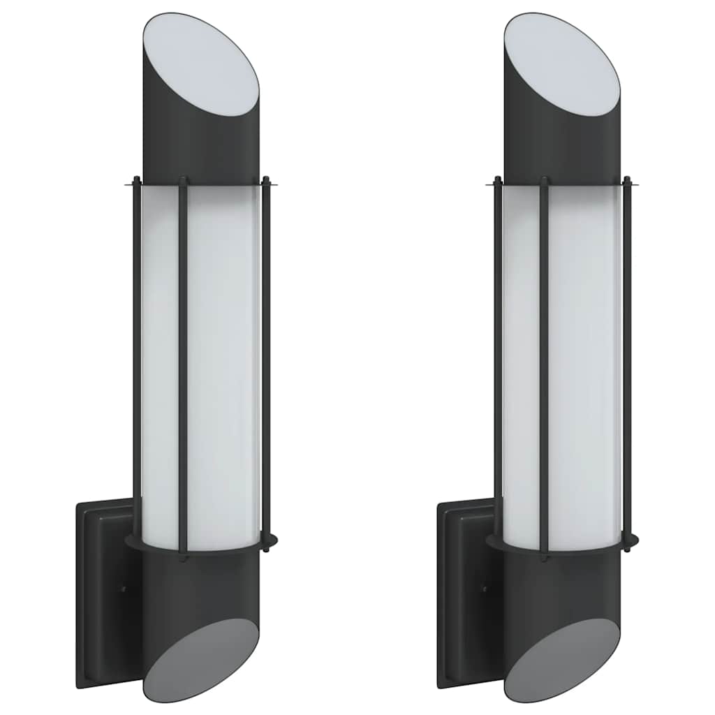 Vidaxl Außenwandlampen 2 St Edelstahl schwarz