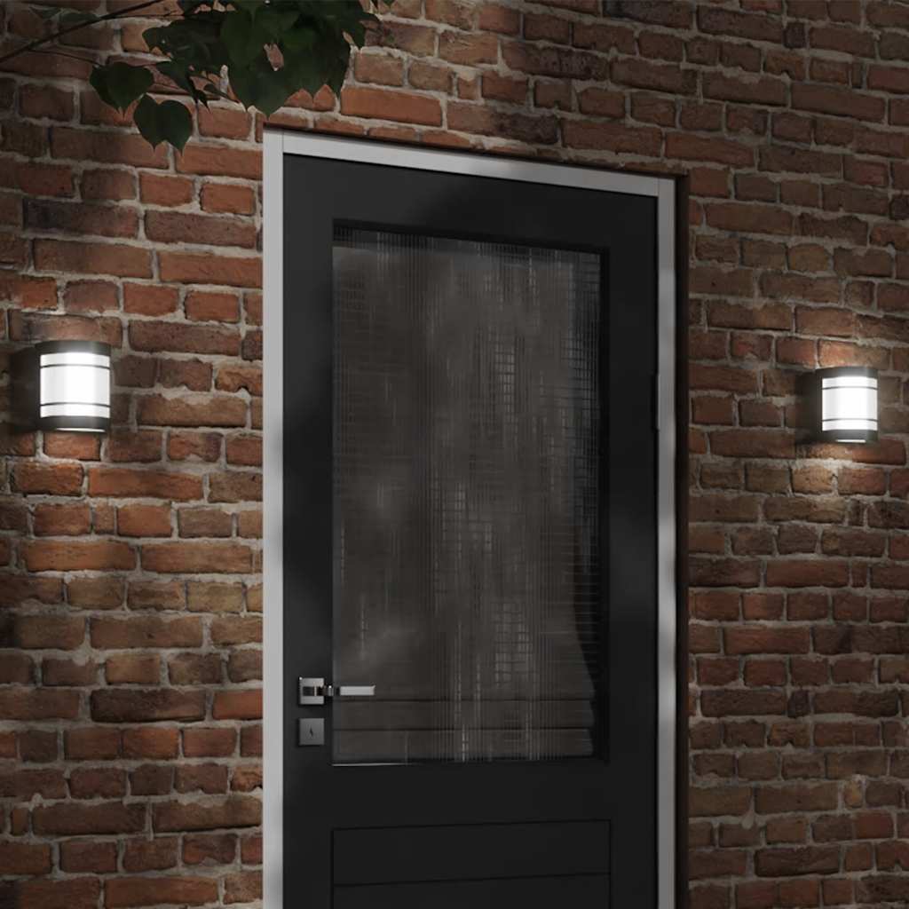 Vidaxl Außenwandlampe Edelstahl schwarz schwarz