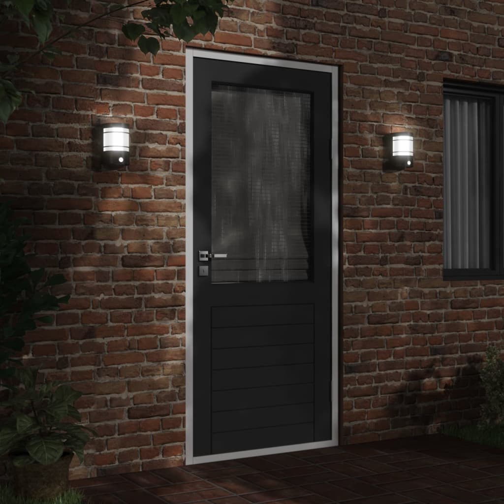 Vidaxl Außenwandlampe mit Sensor Edelstahl schwarz