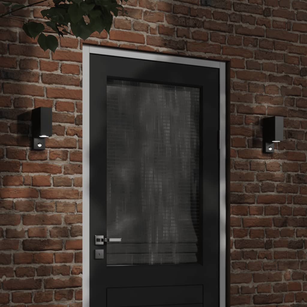 Vidaxl Außenwandlampe mit Sensorguss Aluminium schwarz