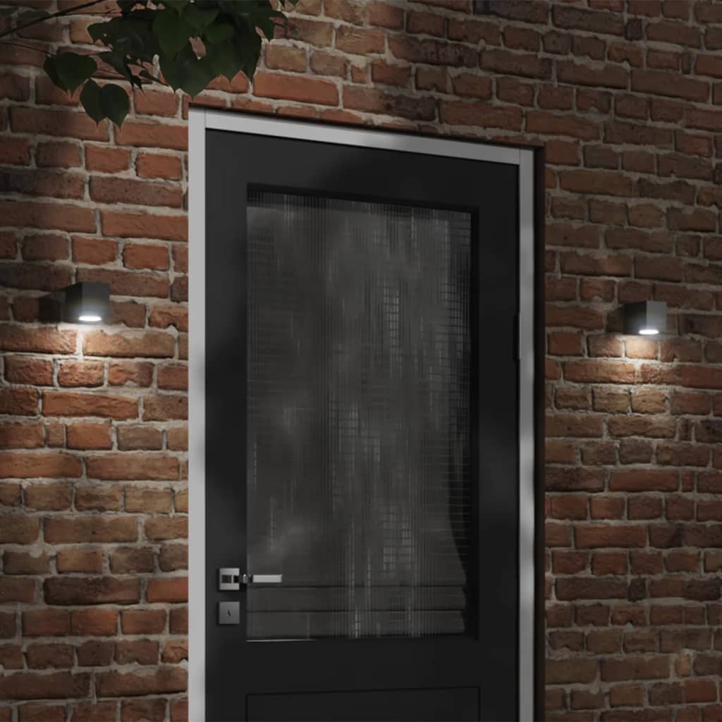 Vidaxl Außenwandlampen 2 Sted Aluminium Schwarz