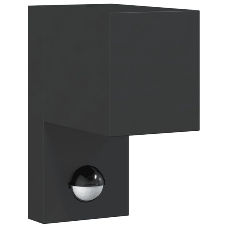 Vidaxl Außenwandlampe mit Sensorguss Aluminium schwarz