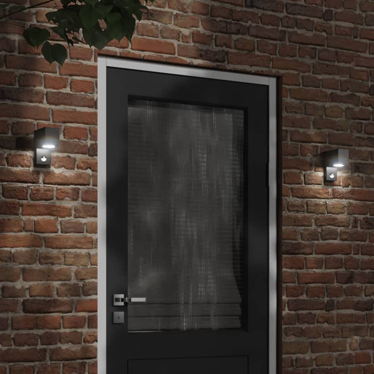 Vidaxl Außenwandlampe mit Sensorguss Aluminium schwarz