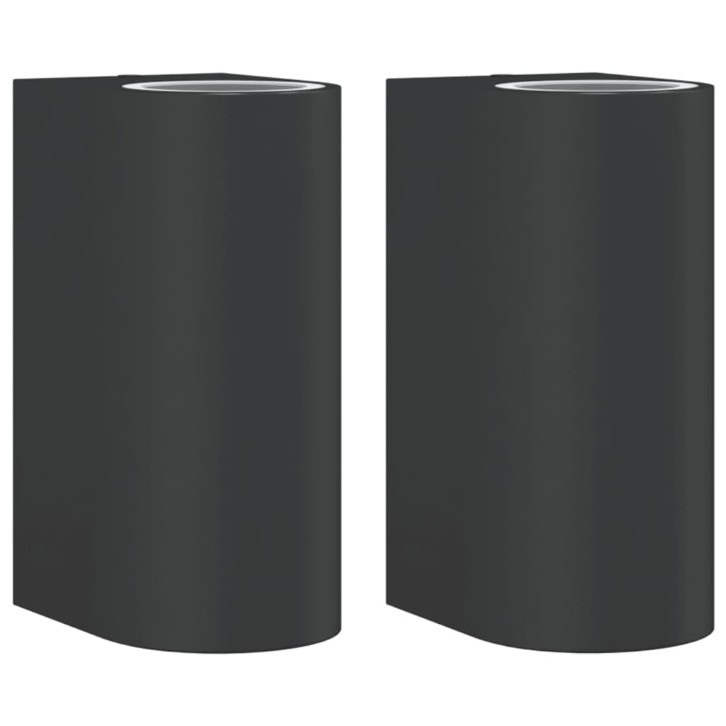 Vidaxl Außenwandlampen 2 Sted Aluminium Schwarz