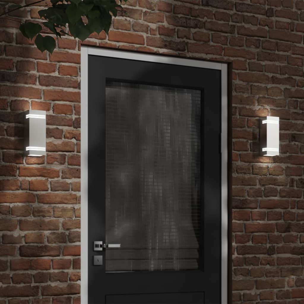 Vidaxl Außenwandlampe Edelstahl Silber gefärbt