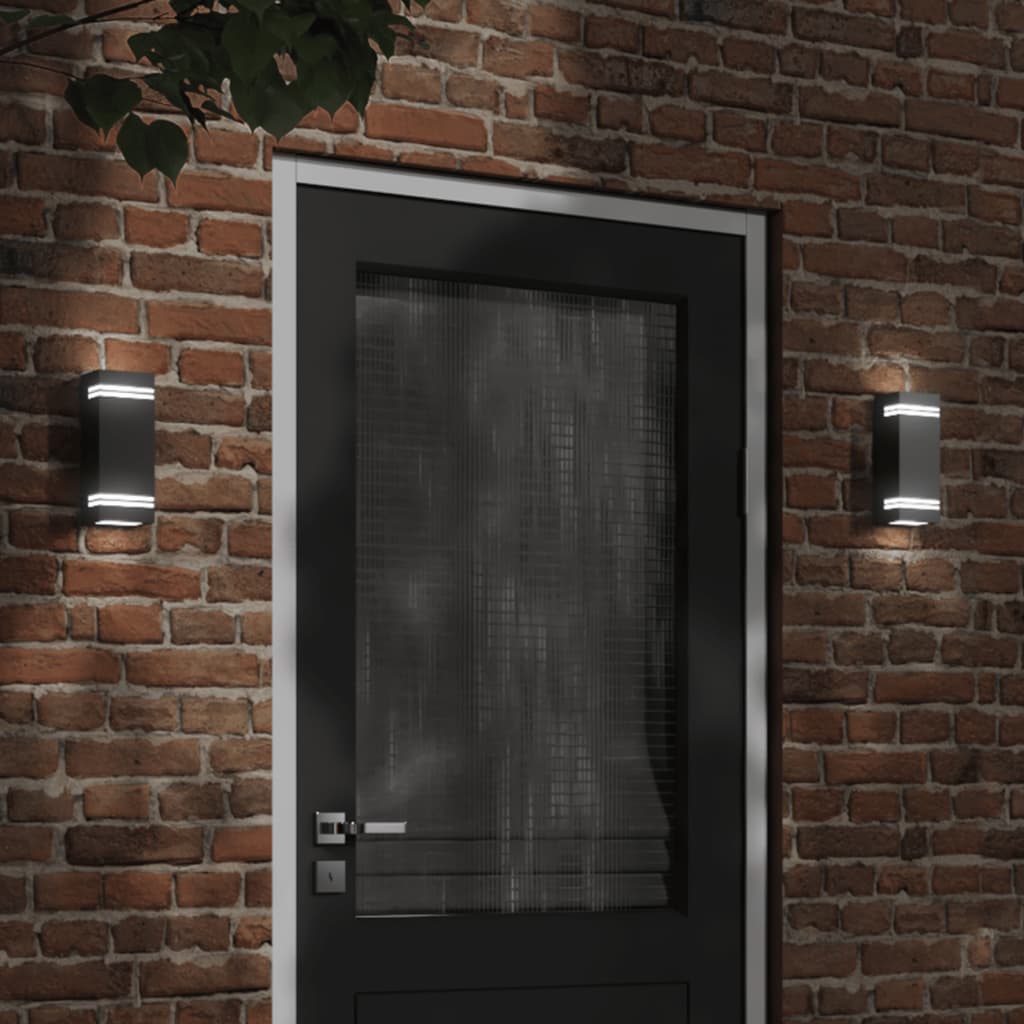 Vidaxl Außenwandlampe Edelstahl schwarz schwarz