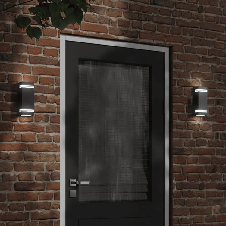 Vidaxl Außenwandlampe Edelstahl schwarz schwarz