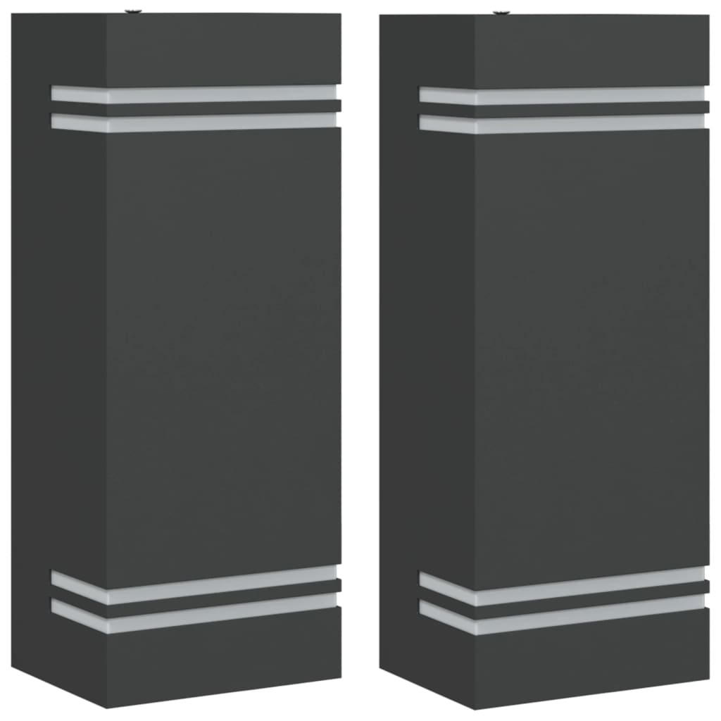 Vidaxl Außenwandlampen 2 St Edelstahl schwarz