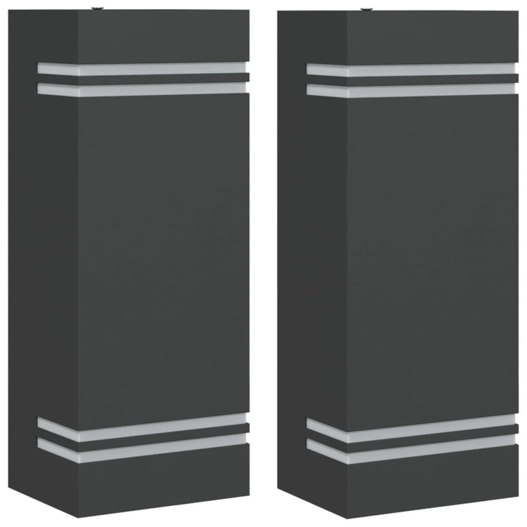 Vidaxl Außenwandlampen 2 St Edelstahl schwarz