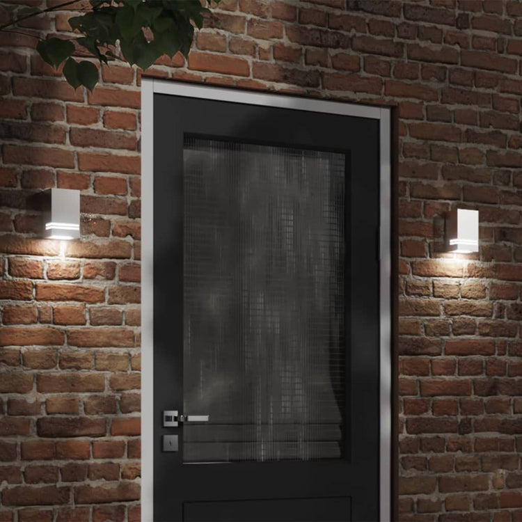 Vidaxl Außenwandlampe Edelstahl Silber gefärbt