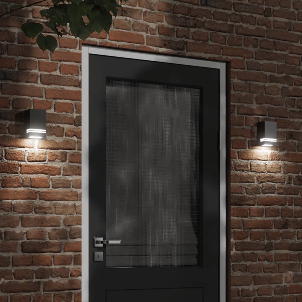 Vidaxl Außenwandlampe Edelstahl schwarz schwarz
