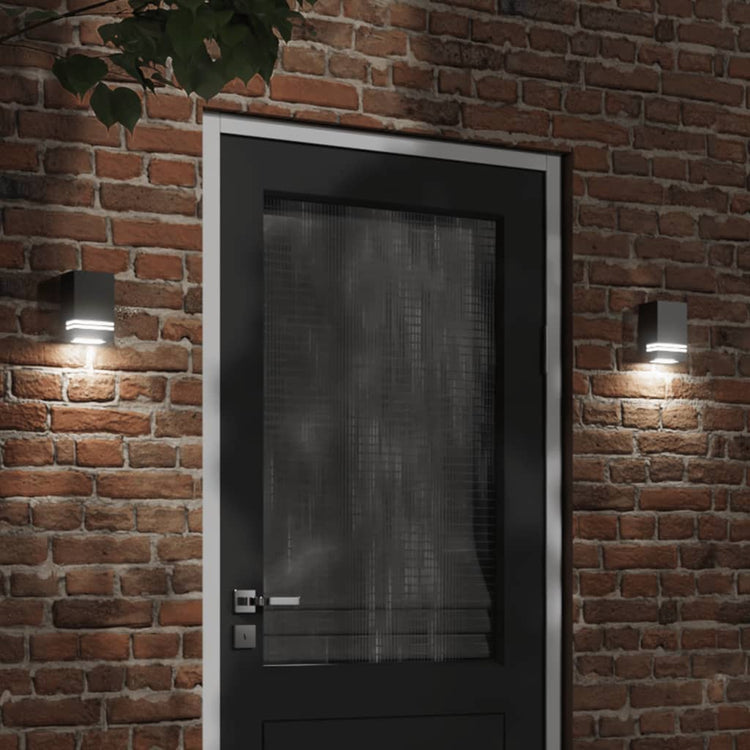 Vidaxl Außenwandlampe Edelstahl schwarz schwarz
