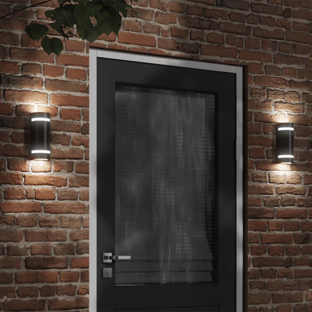 Vidaxl Outdoor Wandlampe Aluminium Schwarz gegossen