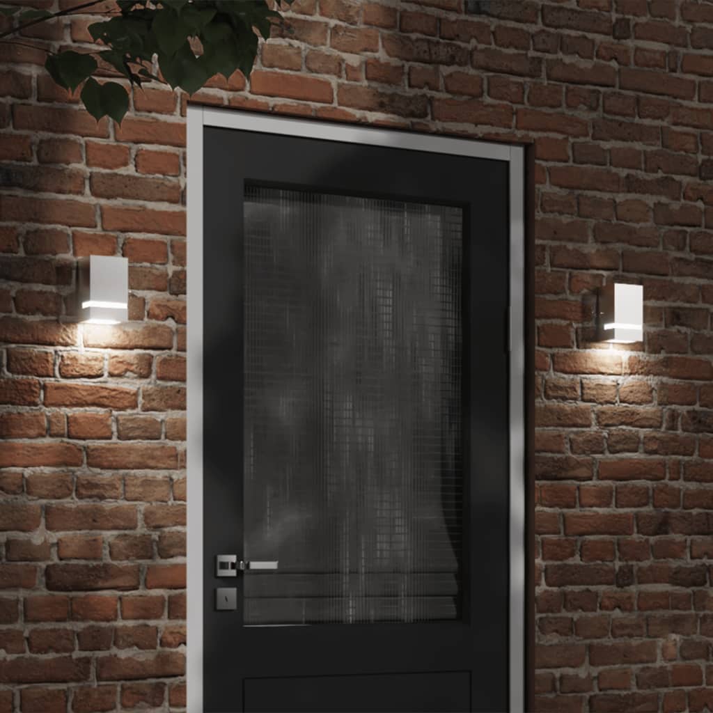 Vidaxl Außenwandlampe Edelstahl Silber gefärbt