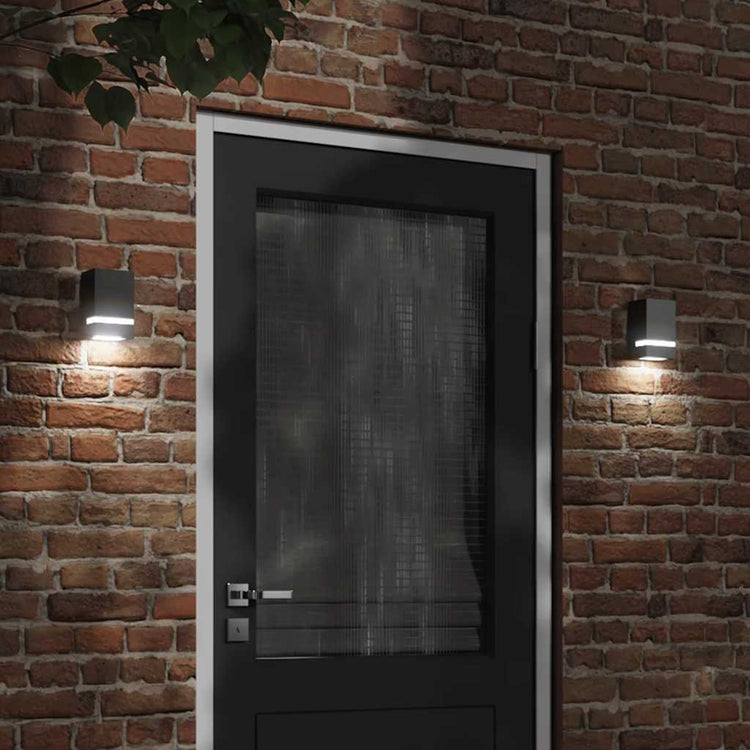 Vidaxl Außenwandlampe Edelstahl schwarz schwarz