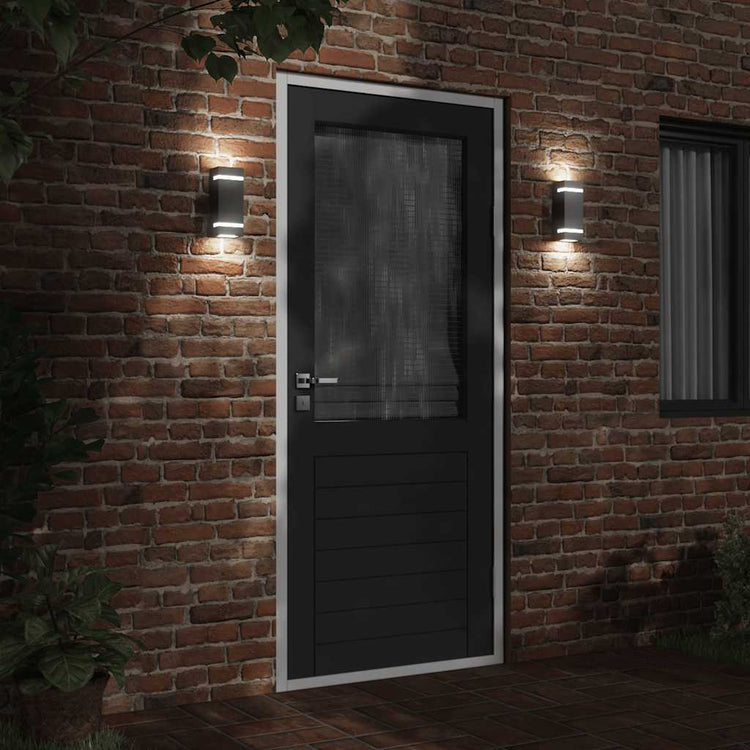 Vidaxl Außenwandlampe Edelstahl schwarz schwarz
