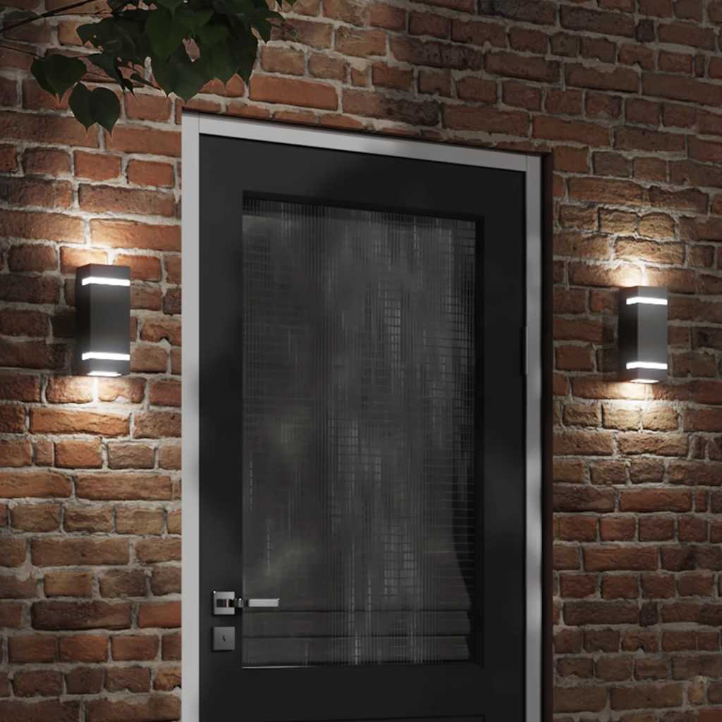 Vidaxl Außenwandlampe Edelstahl schwarz schwarz