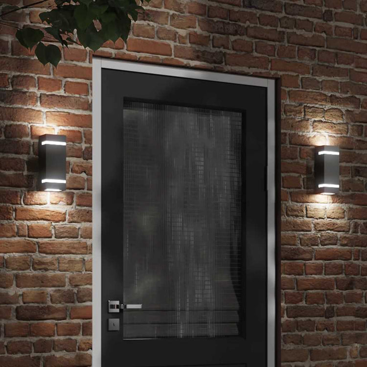 Vidaxl Außenwandlampe Edelstahl schwarz schwarz