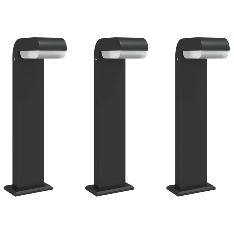 Vidaxl Outdoor -Lampen 3 ST 50 cm Guss Aluminium Schwarz