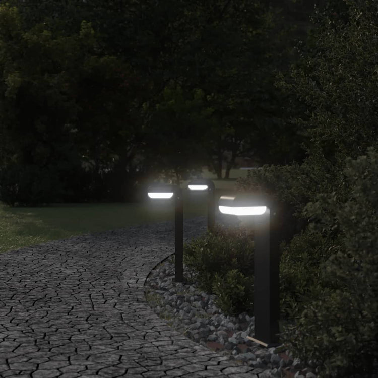 Vidaxl Outdoor -Lampen 3 ST 50 cm Guss Aluminium Schwarz
