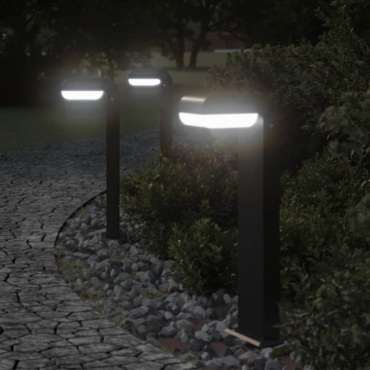 Vidaxl Outdoor -Lampen 3 ST 50 cm Guss Aluminium Schwarz