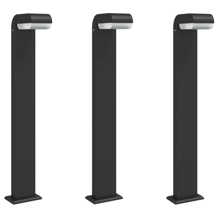 Vidaxl -Stehlampen für außen 3 ST 80 cm Aluminium Schwarz gegossen