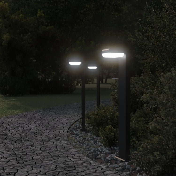Vidaxl -Stehlampen für außen 3 ST 80 cm Aluminium Schwarz gegossen