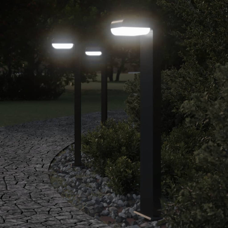 Vidaxl -Stehlampen für außen 3 ST 80 cm Aluminium Schwarz gegossen