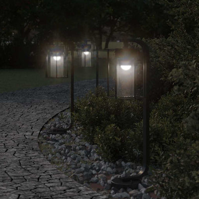 Vidaxl -Stehlampe für außen 3 Stcs 60 cm Edelstahl schwarz