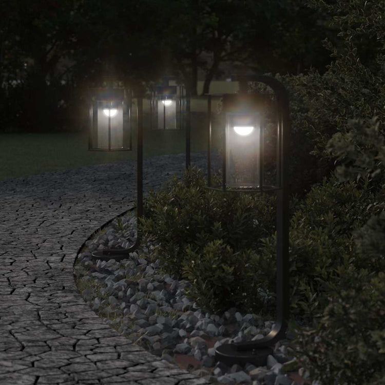 Vidaxl -Stehlampe für außen 3 Stcs 60 cm Edelstahl schwarz