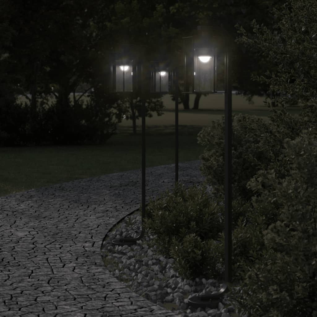 Vidaxl -Stehlampe für Außen 100 cm Edelstahl schwarz