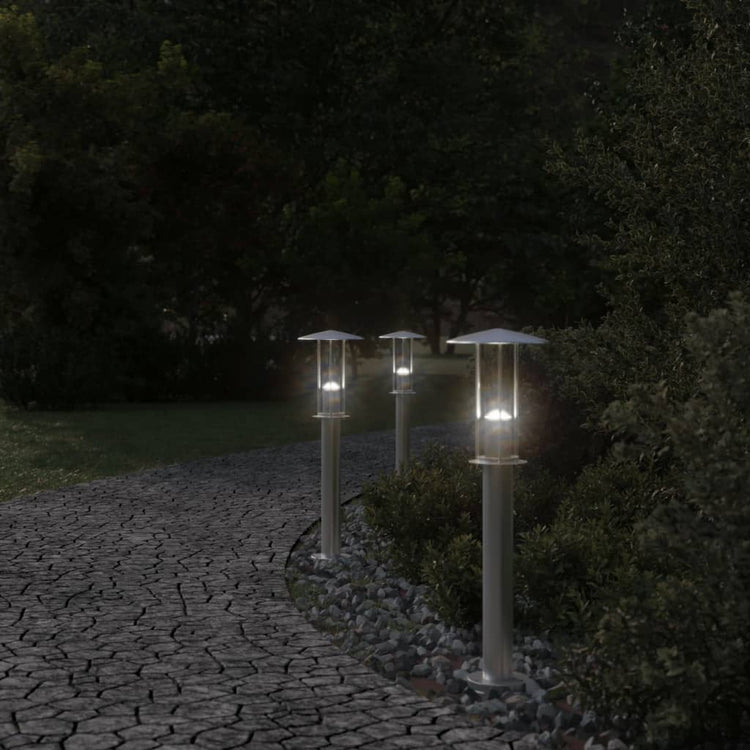 Vidaxl Außerhalb der Stehlampe 60 cm Edelstahl Silberfarbe