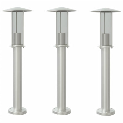 Vidaxx Außenstehleuchte 3 Stk. 60 cm Edelstahl silberfarben