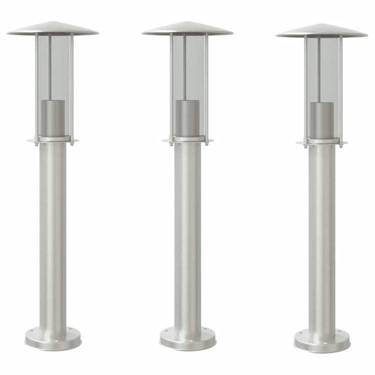 Vidaxx Außenstehleuchte 3 Stk. 60 cm Edelstahl silberfarben