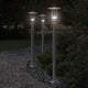 VIDAXL -Stehlampe für Außen 3 ST 100 cm Edelstahl Silberfarbe