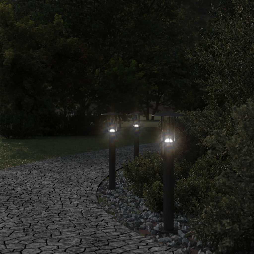 Vidaxl -Stehlampe für Außenlampe 60 cm Edelstahl schwarz