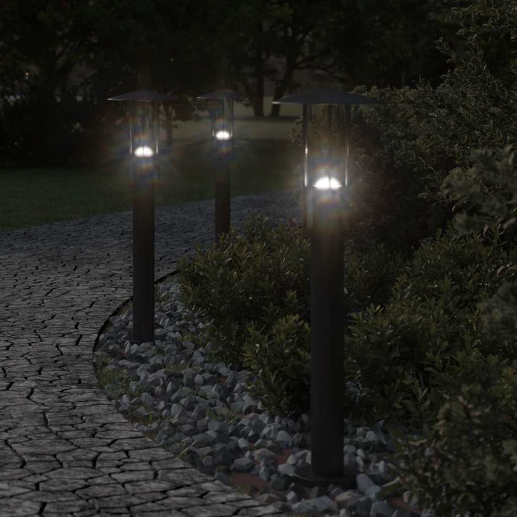 Vidaxl -Stehlampe für Außenlampe 60 cm Edelstahl schwarz