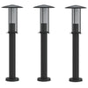 Vidaxl -Stehlampe für außen 3 Stcs 60 cm Edelstahl schwarz