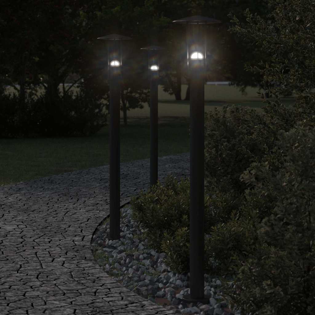 Vidaxl -Stehlampe für Außen 100 cm Edelstahl schwarz