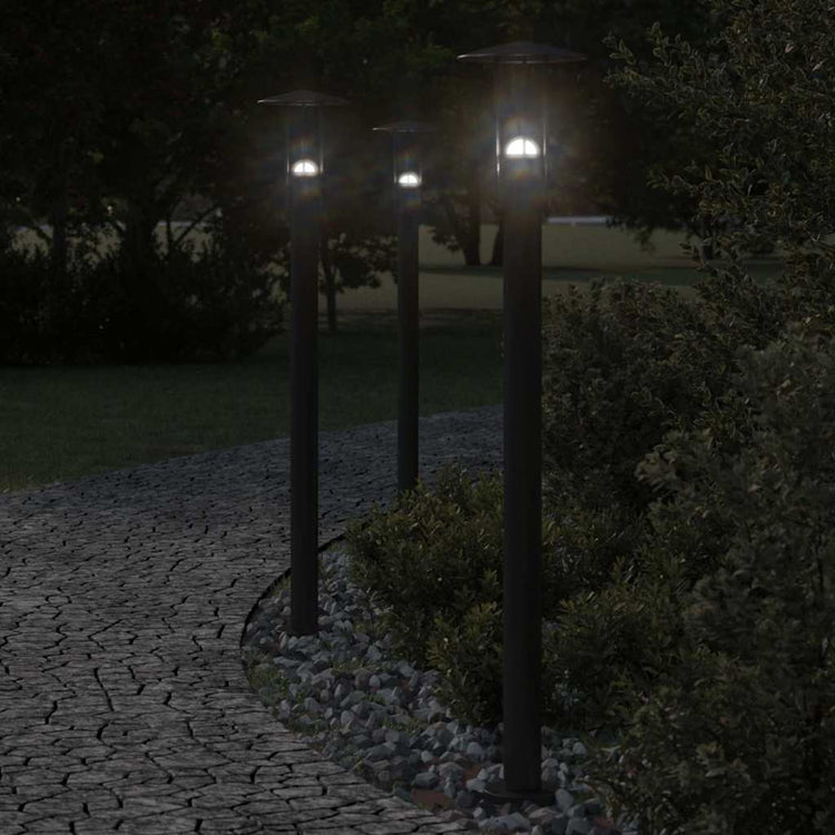 Vidaxl -Stehlampe für Außen 100 cm Edelstahl schwarz