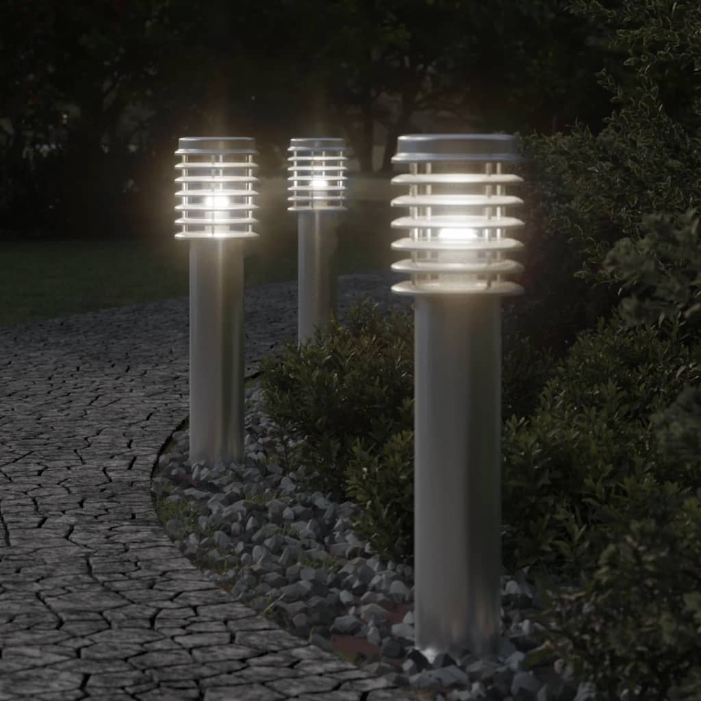Vidaxl Außerhalb der Stehlampe 60 cm Edelstahl Silberfarbe