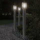 Vidaxl -Stehlampe für außen 3 ST 110 cm Edelstahl Silberfarbe