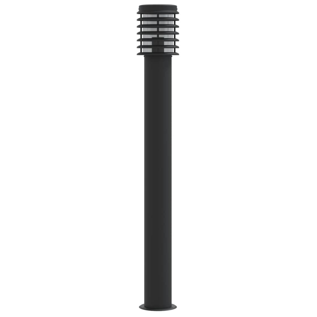 Vidaxl -Stehlampe für außen 110 cm Edelstahlschwarz