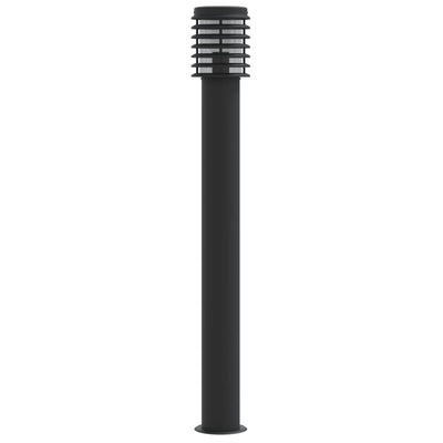Vidaxl -Stehlampe für außen 110 cm Edelstahlschwarz