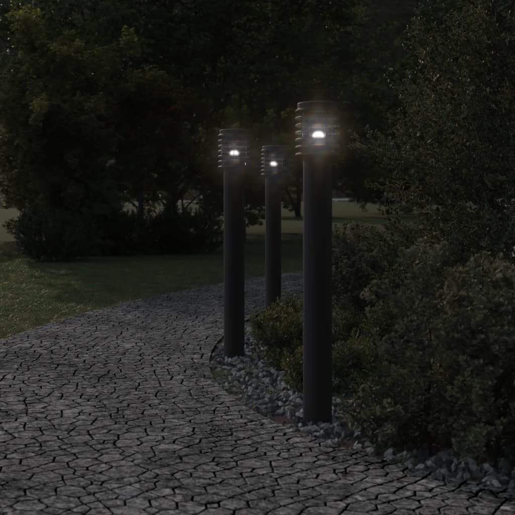 Vidaxl -Stehlampe für außen 110 cm Edelstahlschwarz