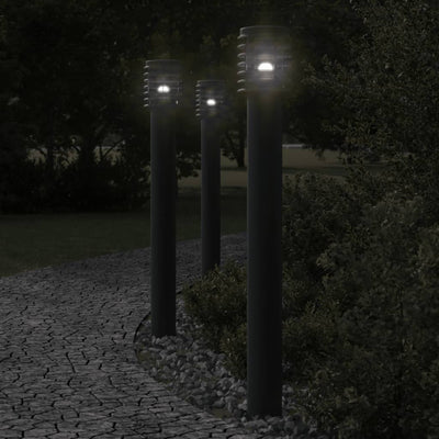 Vidaxl -Stehlampe für außen 110 cm Edelstahlschwarz